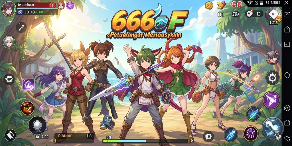 Screenshot gameplay 666F menampilkan aksi pertarungan yang seru dalam dunia Anime.