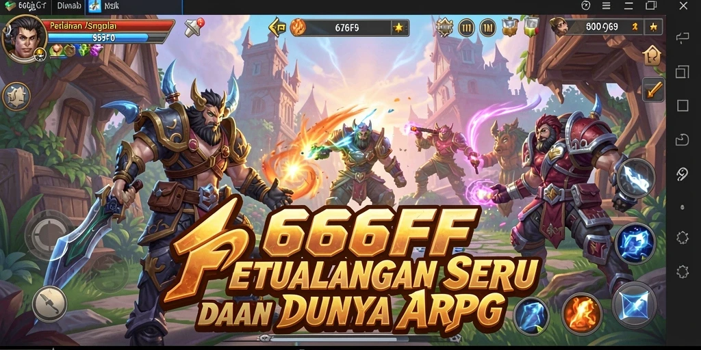 Screenshot tampilan gameplay epik dalam 666FF yang mempesona.