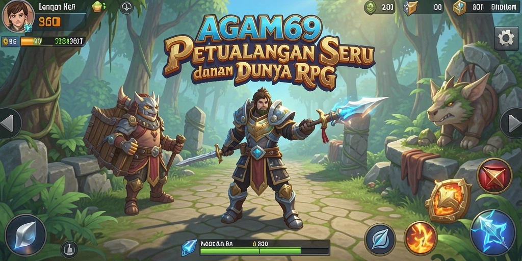 Screenshot gameplay AGAM69 dengan karakter yang sedang bertempur di arena.
