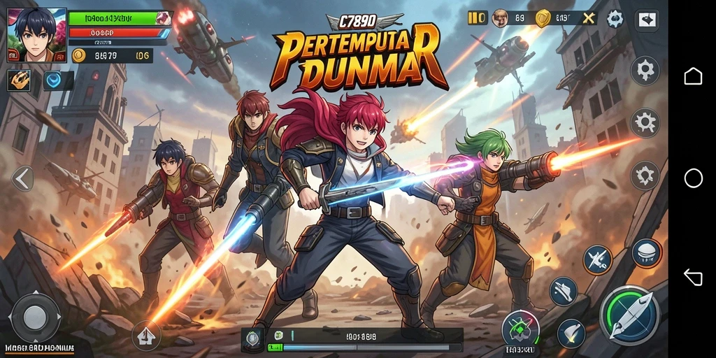 Tangkapan layar C7890 menampilkan aksi bertarung karakter anime.