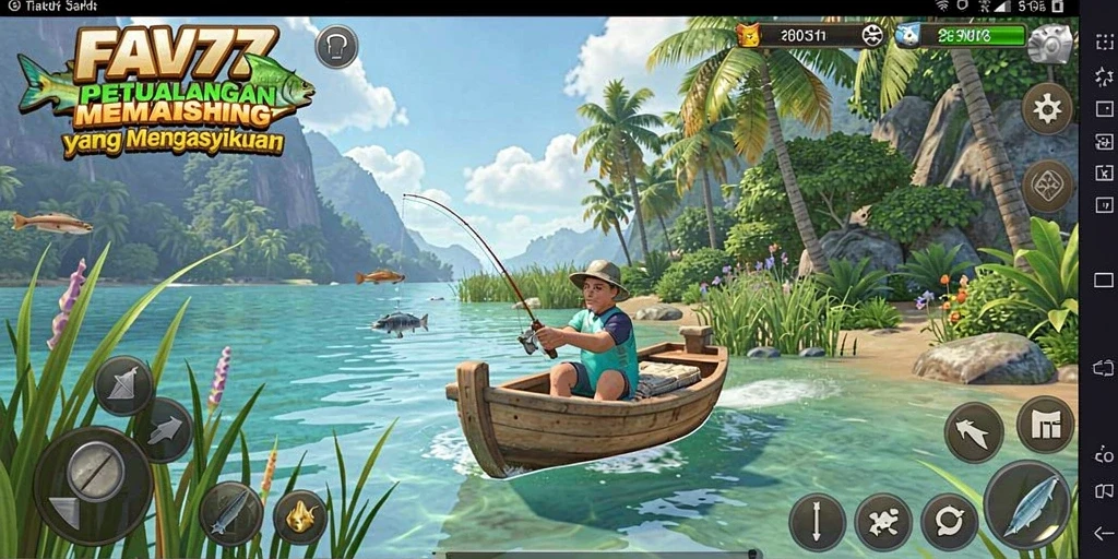 Screenshot FAV77 menampilkan gameplay memancing yang seru.