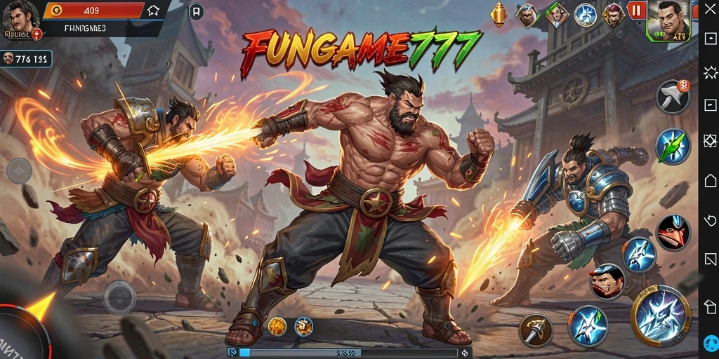 Tampilan aksi seru dalam pertarungan FUNGAME777.
