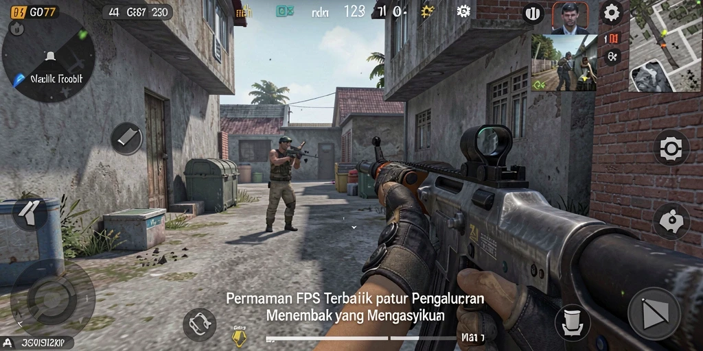 Gameplay menegangkan dari GOD77 dengan aksi baku tembak yang seru.