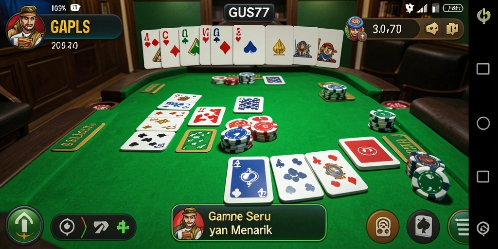 Tampilan gameplay GUS77 yang penuh warna dan menarik.