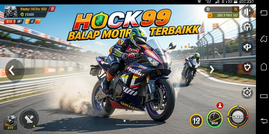 Screenshot HOKI99 menampilkan aksi balapan motor yang mendebarkan.