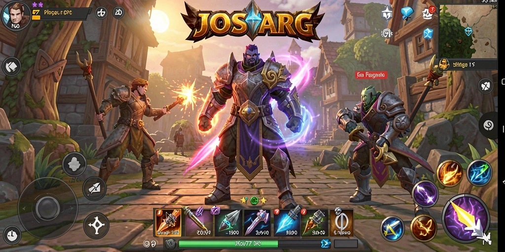 Screenshot utama JOS77 menampilkan aksi pertempuran seru dalam game ARPG.