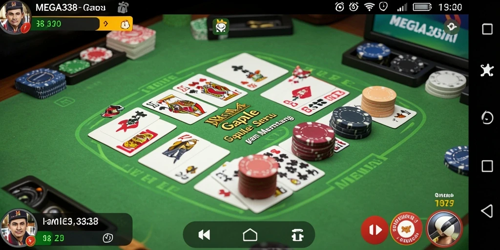 Tampilan gameplay seru dari MEGA338 dalam permainan Gaple.