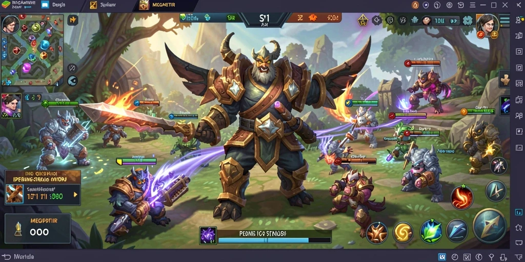 Tampilan gameplay MOBA yang mendebarkan dalam MEGAPETIR.