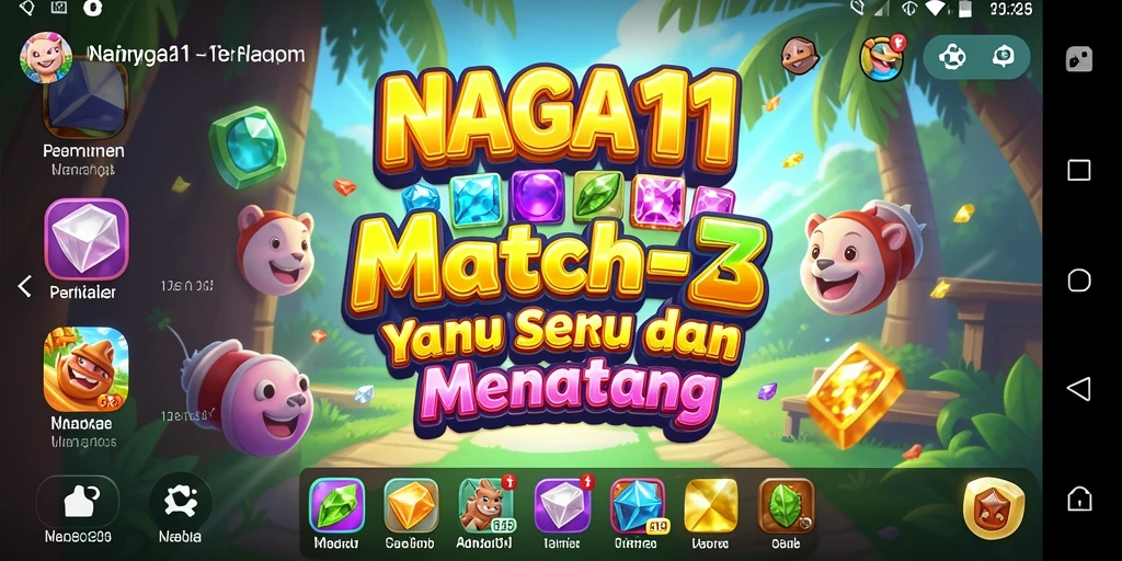 Tangkapan layar gameplay NAGA11 yang penuh warna dan seru.