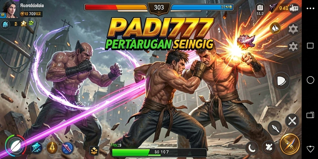 Screenshot PADI777 menunjukkan aksi pertarungan yang seru dan dinamis.