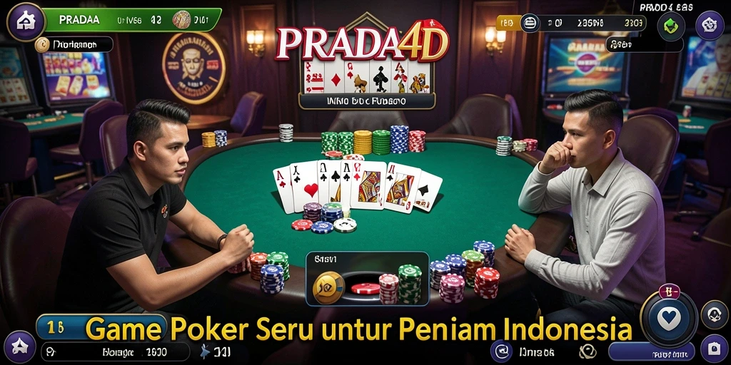 Tampilan permainan poker di PRADA4D yang menegangkan dan seru.