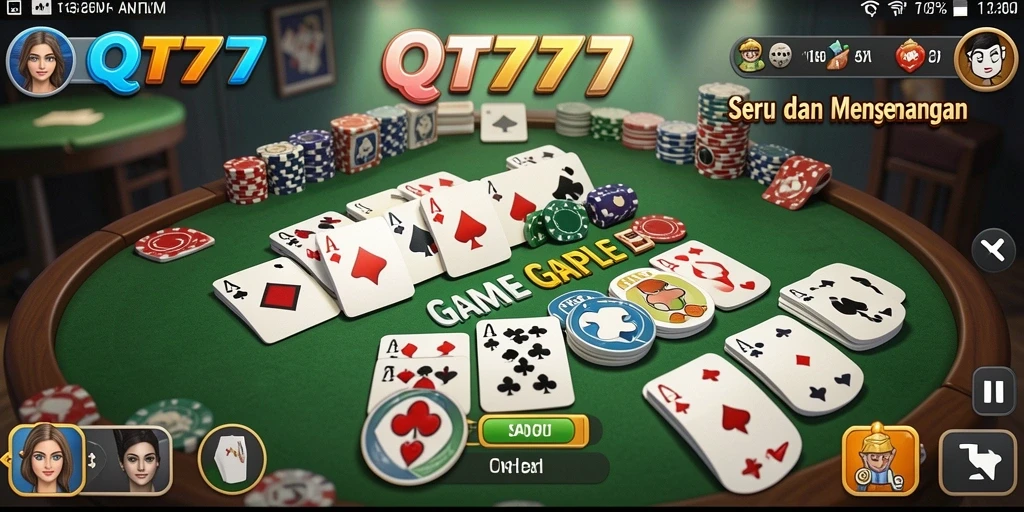 Tampilan gameplay Gaple yang menarik dari QT777.