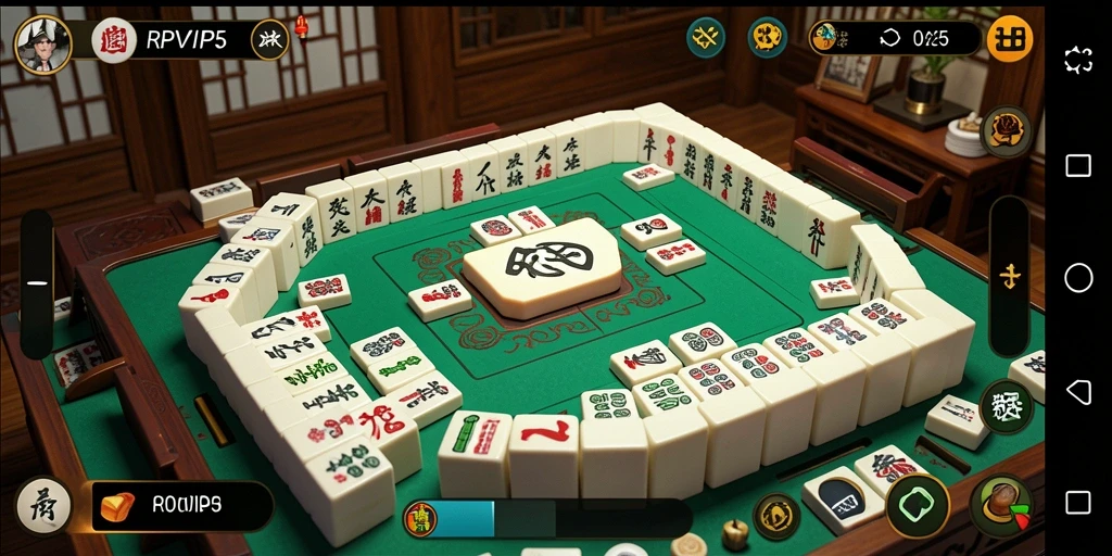 Gameplay seru dari RPVIP5 menampilkan strategi Mahjong yang menantang.