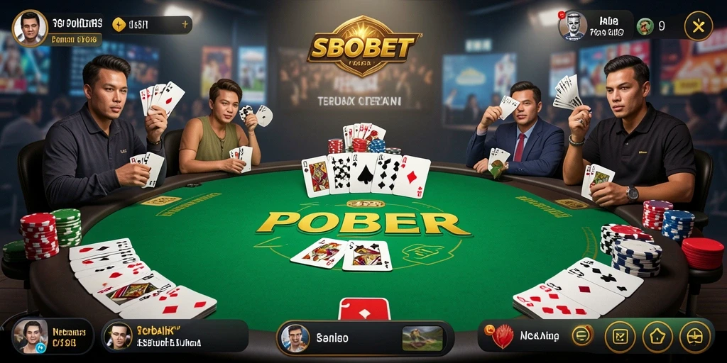 Tampilan menarik dari gameplay Poker di SBOBET.