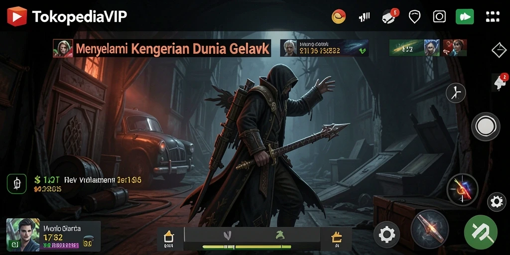Tampilan gameplay menakutkan dari TOKOPEDIAVIP di dunia gelap.